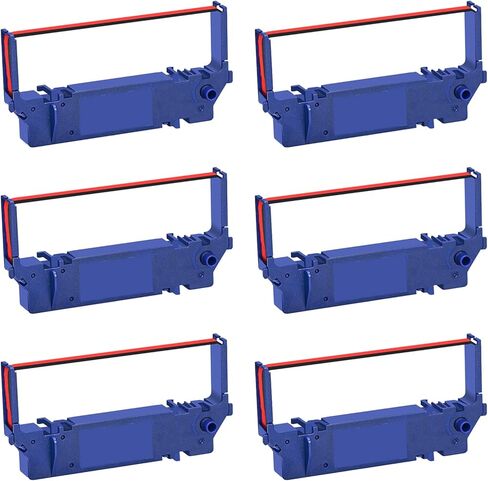 6 عبوات شريط بديل متوافق لشريط الطابعة Star SP700 SP-700 RC700 RC-700 B/R يستخدم مع طابعة SP700BR RC700BR SP712 SP712R SP717 SP742R SP747 SP740 (أسود وأحمر) in Kuwait