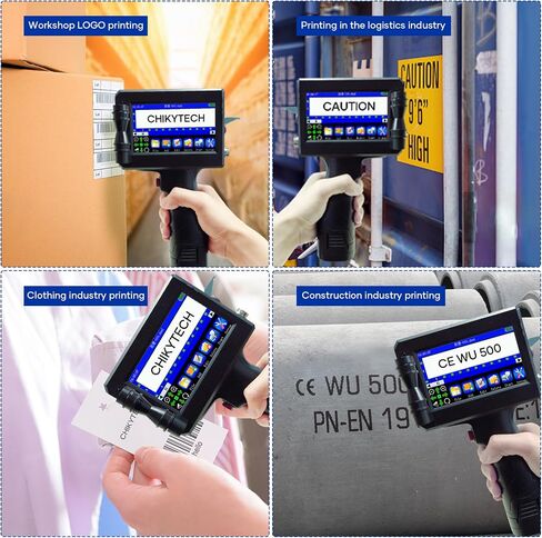 CHIKYTECH Upgrading Portable Handheld Inkjet Printer ZK-1691 with 4.3 Inch Touch Screen Quick-Drying Ink Cartridge Handheld Inkjet Printer for Any Surfaces (Support 28 Languages.) in Saudi Arabia