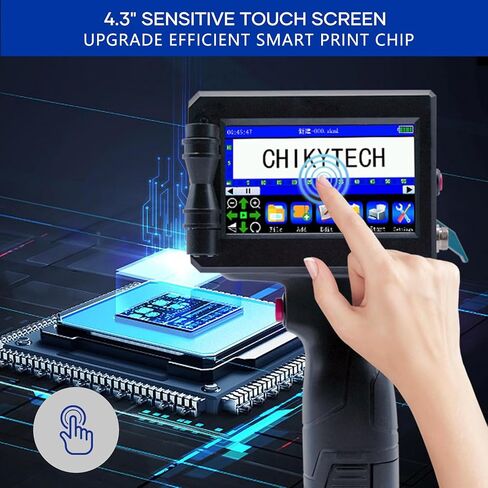 CHIKYTECH Upgrading Portable Handheld Inkjet Printer ZK-1691 with 4.3 Inch Touch Screen Quick-Drying Ink Cartridge Handheld Inkjet Printer for Any Surfaces (Support 28 Languages.) in Saudi Arabia