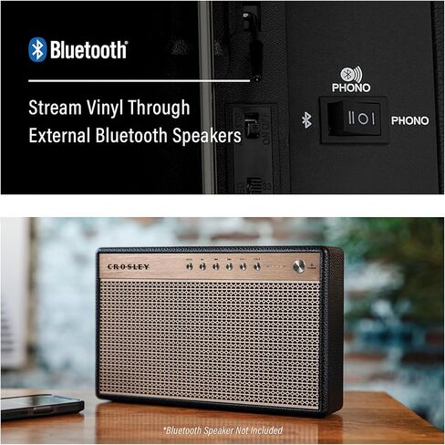 Crosley CR6019F-SA Executive Vintage Bluetooth داخل/خارج 3 سرعات حقيبة محمولة مشغل تسجيلات فينيل قرص دوار، رملي in Kuwait