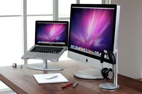 Just Mobile AluDisc 360-Degree Turntable Monitor Stand for iMac Thunderbolt 21.5 24 27 Inch Display Aluminum Weight Balanced Steel Ball-Bearing Smooth (ST-666) in Saudi Arabia