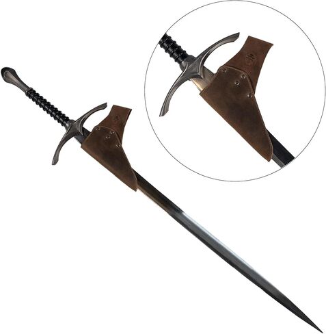 ضفدع السيف مع حلقة حزام، منظم أدوات عصر النهضة، للتخييم، الحفلات التنكرية، إكسسوارات الحطاب في الهواء الطلق، جلد محبب بالكامل، مصنوع يدويًا، بني بوربون in Kuwait