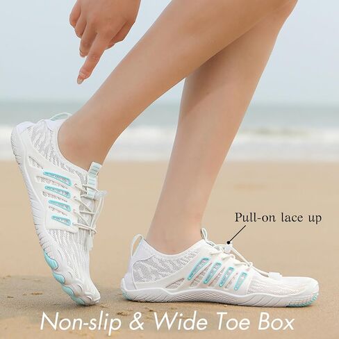 Water Shoes for Men Women, Quick-Dry Barefoot Beach Walking Shoes with Wide Toe Box, Slip-on Aqua Sock Shoes for Swimming Hiking Surfing in Kuwait