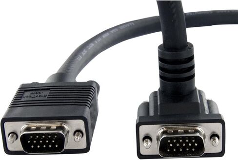 StarTech.com 15ft Coax High Resolution 90° Down Angled VGA Monitor Cable - HD15 M/M (MXT101MMHD15) Black in Saudi Arabia