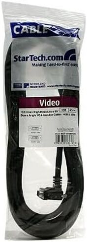 StarTech.com 15ft Coax High Resolution 90° Down Angled VGA Monitor Cable - HD15 M/M (MXT101MMHD15) Black in Saudi Arabia
