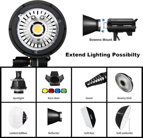 Godox 3 Pack DP600IIIV 1800Ws GN106 Studio Flash Strobe Speedlite Kit,5800K Bowens Mount Professional Monolight Light for Studio Video Shooting Photography in Saudi Arabia