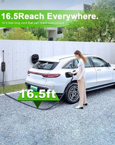 Level 1-2 EV Charger - 110-240V 16 amp 3.5KW with 23ft Extension Cable NEMA 6-20 Portable ev Charger for All J1772 Electric Vehicles (Comes with NEMA 5-15P to 6-20R Plugs) in Saudi Arabia