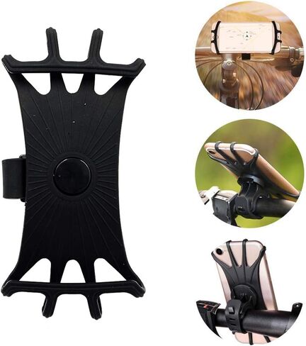 Bike Phone Mount for Motorcycle-Universal Silicone Bicycle Phone Holder,Handlebar Cradle Adjustable for Cycling GPS/Music, Fits for 11 Pro Max/XR/XS Max/8/7/ 6/6s Plus, Galaxy S9/S9 Plus in Saudi Arabia