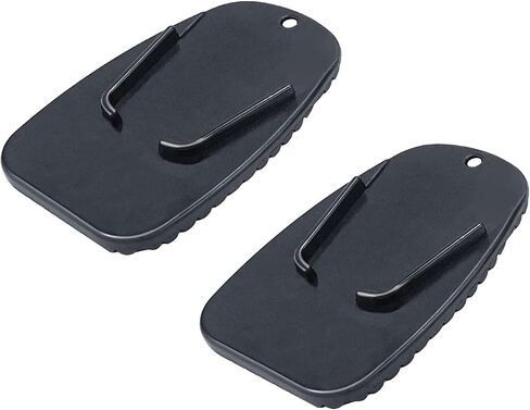 2 Pack Motorcycle Kickstand Pad, Side Stand Support Plate Add Stability Kick Stand Coaster for Parking on Hot Pavement, Grass, Soft Ground and More (Black) in Saudi Arabia