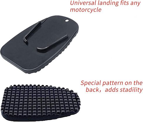 2 Pack Motorcycle Kickstand Pad, Side Stand Support Plate Add Stability Kick Stand Coaster for Parking on Hot Pavement, Grass, Soft Ground and More (Black) in Saudi Arabia