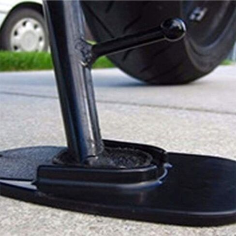 2 Pack Motorcycle Kickstand Pad, Side Stand Support Plate Add Stability Kick Stand Coaster for Parking on Hot Pavement, Grass, Soft Ground and More (Black) in Saudi Arabia