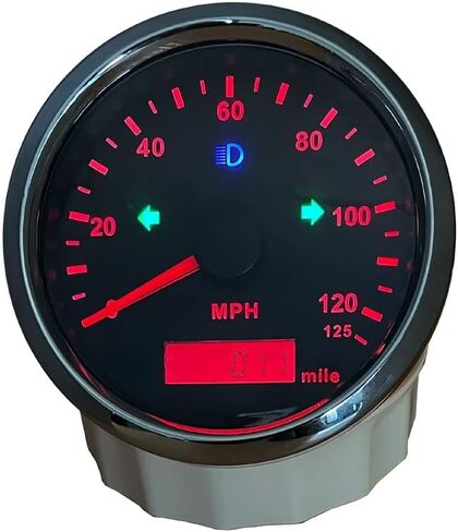 ELING GPS Speedometer Odometer 125MPH Mileage Adjustable Overspeed Alarm for Boat Car Truck Motorcycle 85mm in Kuwait