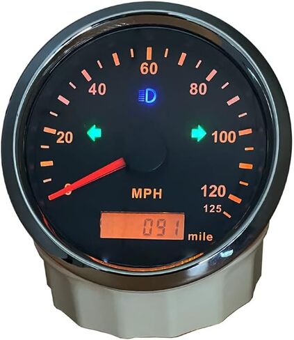 ELING GPS Speedometer Odometer 125MPH Mileage Adjustable Overspeed Alarm for Boat Car Truck Motorcycle 85mm in Kuwait