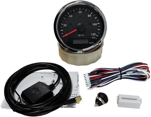 ELING GPS Speedometer Odometer 125MPH Mileage Adjustable Overspeed Alarm for Boat Car Truck Motorcycle 85mm in Kuwait