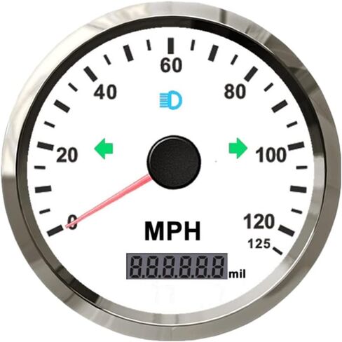 ELING GPS Speedometer Odometer 125MPH Mileage Adjustable Overspeed Alarm for Boat Car Truck Motorcycle 85mm in Kuwait