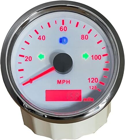 ELING GPS Speedometer Odometer 125MPH Mileage Adjustable Overspeed Alarm for Boat Car Truck Motorcycle 85mm in Kuwait