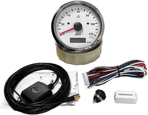 ELING GPS Speedometer Odometer 125MPH Mileage Adjustable Overspeed Alarm for Boat Car Truck Motorcycle 85mm in Kuwait