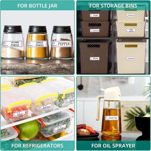 Food Labels Stickers for Storage Bin, Removable 500pcs No Residue Bottle Labels, Organizing Labels Stickers for Food Containers Jars, Kitchen, Pantry, Daycare 1 x 3 Inch in Saudi Arabia