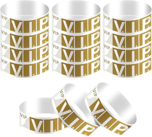 300pcs Paper Wristbands for Events, Identification Wristbands Lightweight VIP Paper Adhesive Bracelets for Events Concerts Clubs Festivals(Gold) in Saudi Arabia