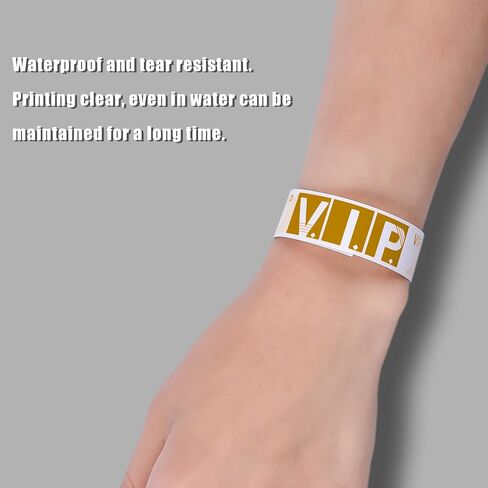 300pcs Paper Wristbands for Events, Identification Wristbands Lightweight VIP Paper Adhesive Bracelets for Events Concerts Clubs Festivals(Gold) in Saudi Arabia