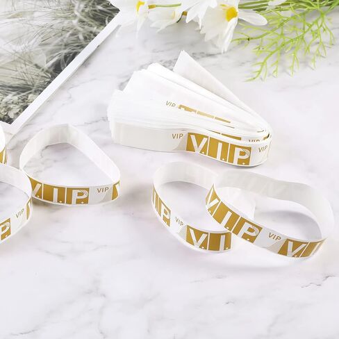 300pcs Paper Wristbands for Events, Identification Wristbands Lightweight VIP Paper Adhesive Bracelets for Events Concerts Clubs Festivals(Gold) in Saudi Arabia