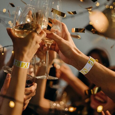 300pcs Paper Wristbands for Events, Identification Wristbands Lightweight VIP Paper Adhesive Bracelets for Events Concerts Clubs Festivals(Gold) in Saudi Arabia