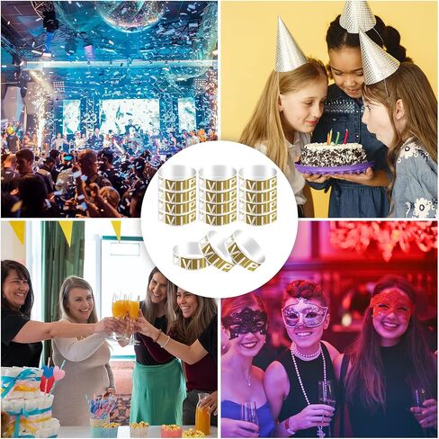 300pcs Paper Wristbands for Events, Identification Wristbands Lightweight VIP Paper Adhesive Bracelets for Events Concerts Clubs Festivals(Gold) in Saudi Arabia