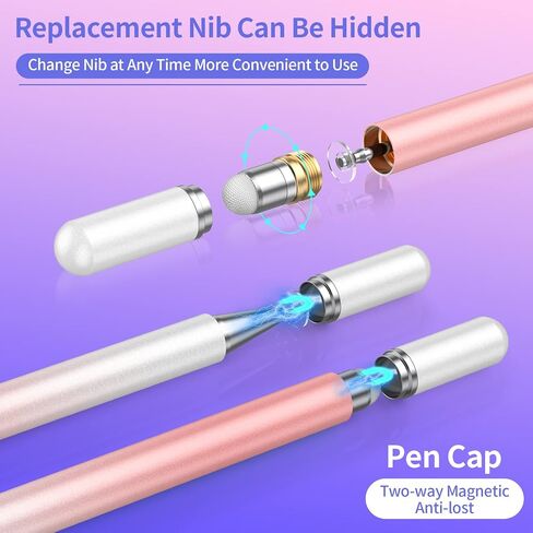 Stylus Pens for Touch Screens, 2 in 1 High Precision Magnetic Disc Universal Stylus Pen for iPad Compatible with All Touch Screens in Saudi Arabia