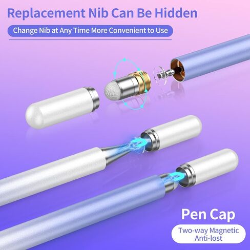 Stylus Pens for Touch Screens, 2 in 1 High Precision Magnetic Disc Universal Stylus Pen for iPad Compatible with All Touch Screens in Saudi Arabia