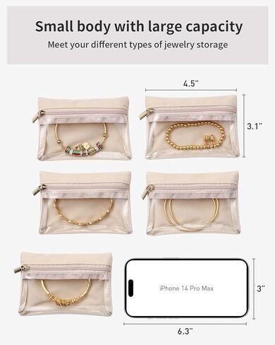 Vlando Small Jewelry Box Organizer,Travel Jewelry Storage with 6 Velvet Jewelry Zipper Pockets,Premium Petal Hardware Jewelry Case for Women Girls Valentines Day Gifts for Self (White) in Saudi Arabia