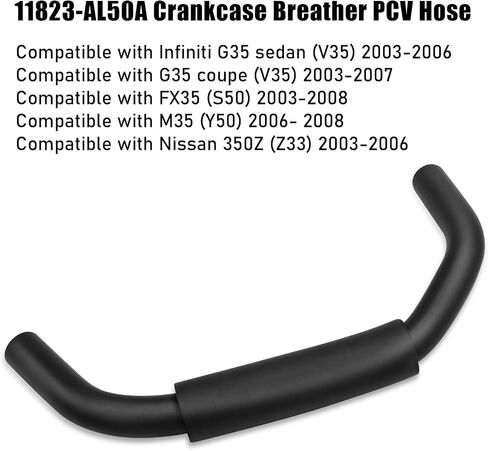 Jaronx 11823-AL50A Crankcase Breather PCV Hose Compatible with Nissan 350Z 2003-2006, Infiniti G35 M35 FX35 Engine Crankcase Breather PCV Air Hose in Saudi Arabia
