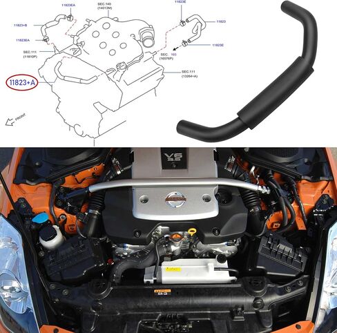 Jaronx 11823-AL50A Crankcase Breather PCV Hose Compatible with Nissan 350Z 2003-2006, Infiniti G35 M35 FX35 Engine Crankcase Breather PCV Air Hose in Saudi Arabia