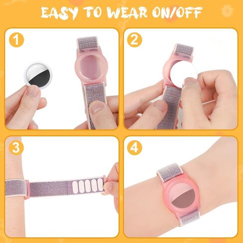 Bracelet for Apple AirTag Case, Nylon Air tag Bracelet for Kids Compatible with Apple Air tag, Anti Lost GPS Trackers Case Cover Elastic Watch Band for Toddlers Girls Boys Elders in Kuwait