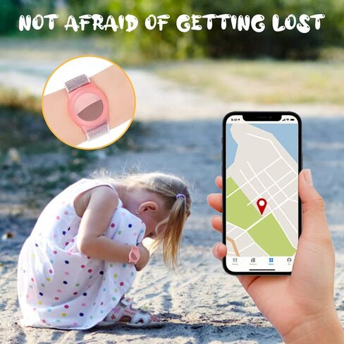 Bracelet for Apple AirTag Case, Nylon Air tag Bracelet for Kids Compatible with Apple Air tag, Anti Lost GPS Trackers Case Cover Elastic Watch Band for Toddlers Girls Boys Elders in Kuwait