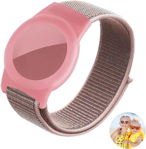 Bracelet for Apple AirTag Case, Nylon Air tag Bracelet for Kids Compatible with Apple Air tag, Anti Lost GPS Trackers Case Cover Elastic Watch Band for Toddlers Girls Boys Elders in Kuwait
