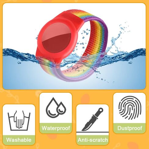 سوار لحافظة Apple AirTag، سوار من النايلون بعلامة هوائية للأطفال متوافق مع علامة Apple Air، غطاء حافظة لتتبع نظام تحديد المواقع العالمي (GPS) مضاد للفقدان، حزام ساعة مرن للأطفال الصغار والبنات والأولاد والشيوخ in Kuwait
