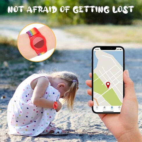 سوار لحافظة Apple AirTag، سوار من النايلون بعلامة هوائية للأطفال متوافق مع علامة Apple Air، غطاء حافظة لتتبع نظام تحديد المواقع العالمي (GPS) مضاد للفقدان، حزام ساعة مرن للأطفال الصغار والبنات والأولاد والشيوخ in Kuwait