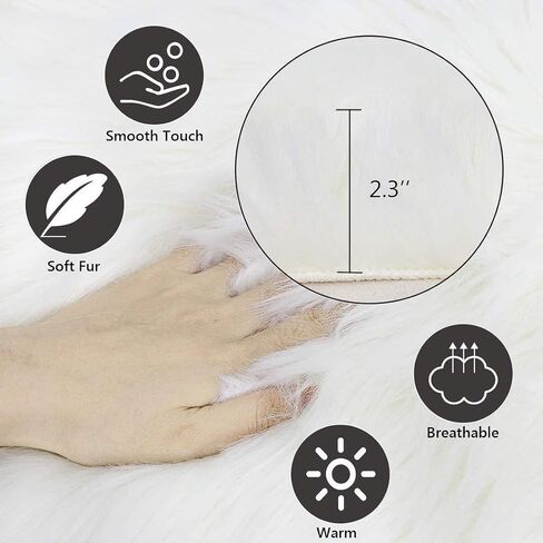 2Pack 12’’ Small Faux Fur Cushion Fluffy Plush Area Rug, Small Product Photo Background & Luxury Photo Props, Great for Tabletop Photography, Jewelry, Nail Art, Home Decor (Round, White + Pink) in Saudi Arabia