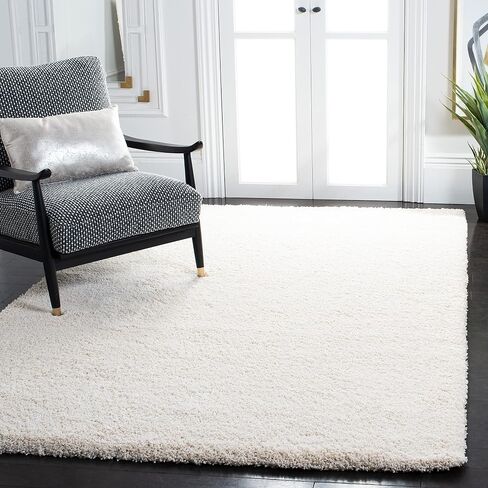 سجادة منطقة SAFAVIEH Milan Shag Collection - 15.24 سم × 22.86 سم، عاجي، تصميم متين، لا يتساقط ويسهل العناية به، سمك 5.08 سم مثالي للمناطق ذات الحركة العالية في غرفة المعيشة وغرفة النوم (SG180-1212) in Saudi Arabia