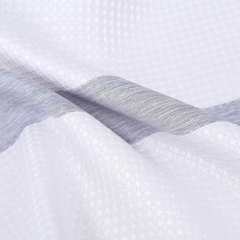 GAOMON Kitchen Curtains Waffle Textured Bathroom Window Curtains 24 Inch Length Light Blue and White Cafe Curtains Striped Short Curtain for Bathroom Bedroom Living Room RV 2 Panels 30''Wx24''L in Saudi Arabia