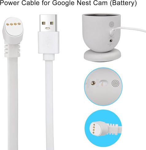 حزمة واحدة من كابل شحن الطاقة بطول 33 قدم/10 متر متوافق مع Google Nest Cam (البطارية)، كابل شحن مستمر مقاوم للطقس يعمل على تشغيل كاميرا Nest الخاصة بك (البطارية) in Kuwait
