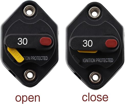 12V 24V 32V DC Panel Mount Circuit Breaker 50A with Manual Reset Button Switchable for Auto Truck RV Marine Trailer Waterproof 50A in Saudi Arabia