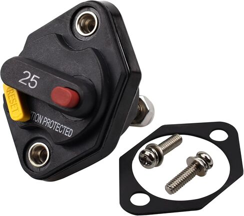 12V 24V 32V DC Panel Mount Circuit Breaker 50A with Manual Reset Button Switchable for Auto Truck RV Marine Trailer Waterproof 50A in Kuwait