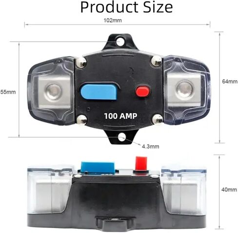200A 12-48 Volt DC Self Recovery Circuit Breaker with Manual Reset Button for Automotive Rv Marine Boat in Kuwait