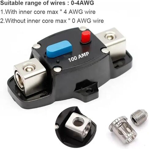 200A 12-48 Volt DC Self Recovery Circuit Breaker with Manual Reset Button for Automotive Rv Marine Boat in Kuwait