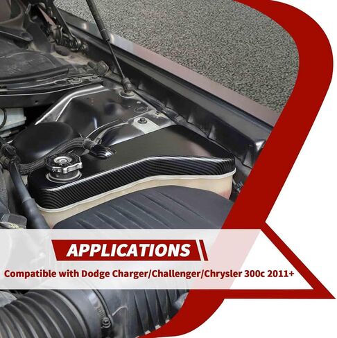 Coolant Tank Cover Engine Trim Compatible with Dodge Charger 2011-2023,for Dodge Challenger 2011-2023,for Chrysler 300c 2011-2023,Black in Kuwait