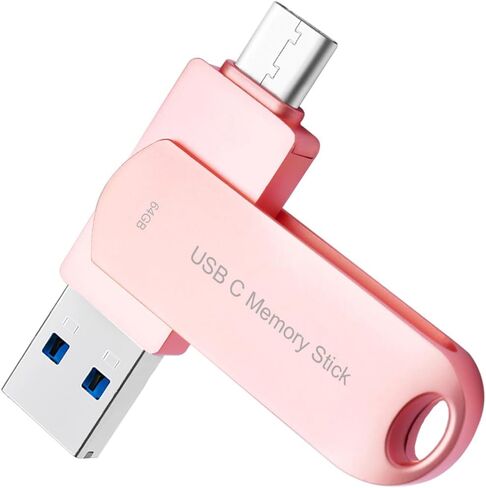 USB C Flash Drive 64GB Memory Stick for Phone, HUPINS USB C Thumb Drive, Multi Port USB Drive Compatible Android Phone Tablet and PC (64GB, Pink) in Saudi Arabia