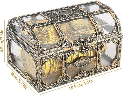 قطعتان من صندوق كنز القرصان الشفاف، صندوق كنز كريستال صغير عتيق لهدايا عيد ميلاد القراصنة، منظم عرض المجوهرات، صندوق تخزين الأحجار الكريمة لديكور المنزل in Kuwait