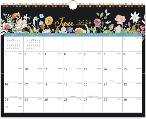 2024 Calendar - 2024 Wall Calendar, 12 Monthly Wall Calendar 2024 from Jan 2024 - Dec 2024, 14.6" x 11.5", Perfect 2024 Wall Calendar for Organizing in Kuwait