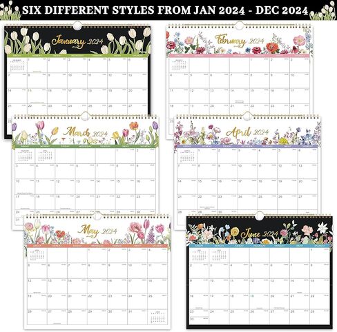 2024 Calendar - 2024 Wall Calendar, 12 Monthly Wall Calendar 2024 from Jan 2024 - Dec 2024, 14.6" x 11.5", Perfect 2024 Wall Calendar for Organizing in Kuwait